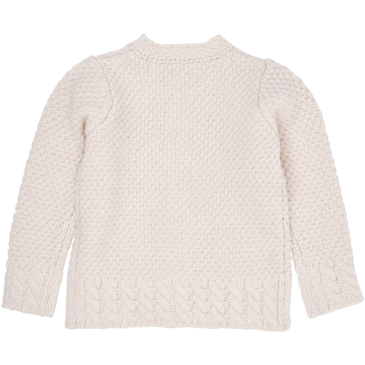 Copenhagen Colors Cream Cardigan i Lammull M. Rosett Emb