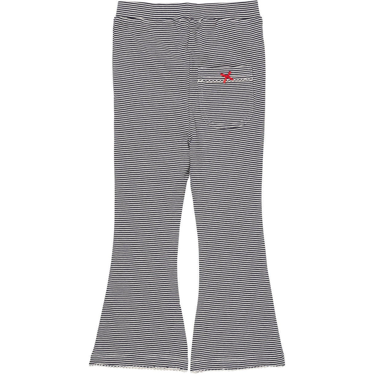 Copenhagen Colors Navy/Cream Stripe Striped Flare Byxor