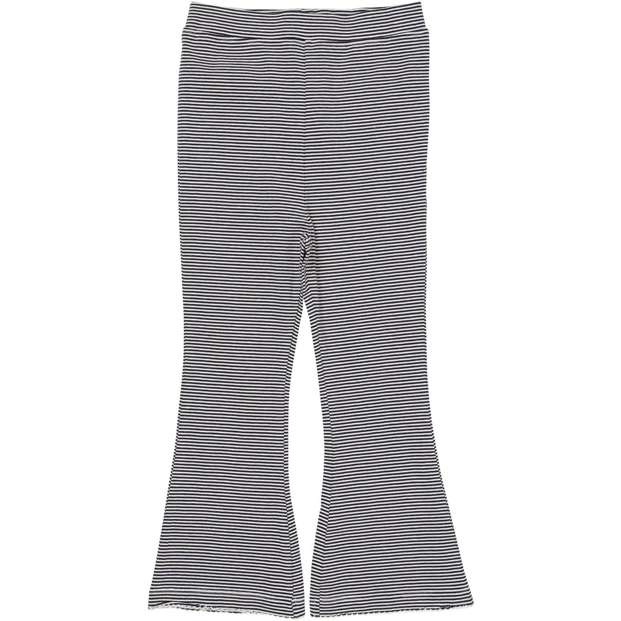 Copenhagen Colors Navy/Cream Stripe Striped Flare Byxor