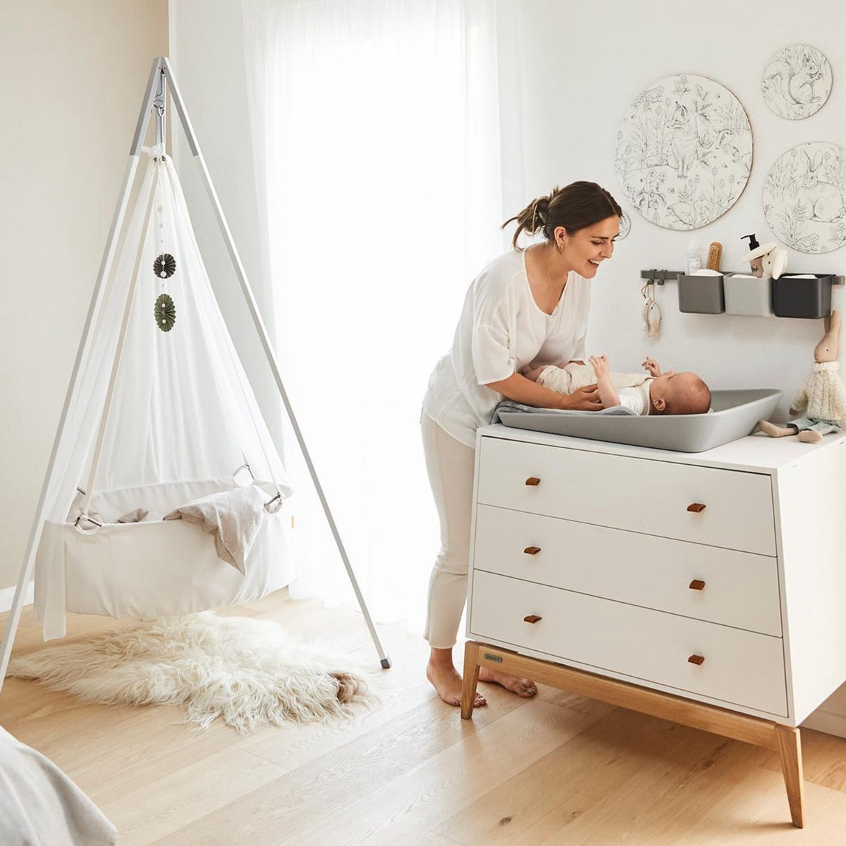 Leander Matty Skötbädd Pearl Grey