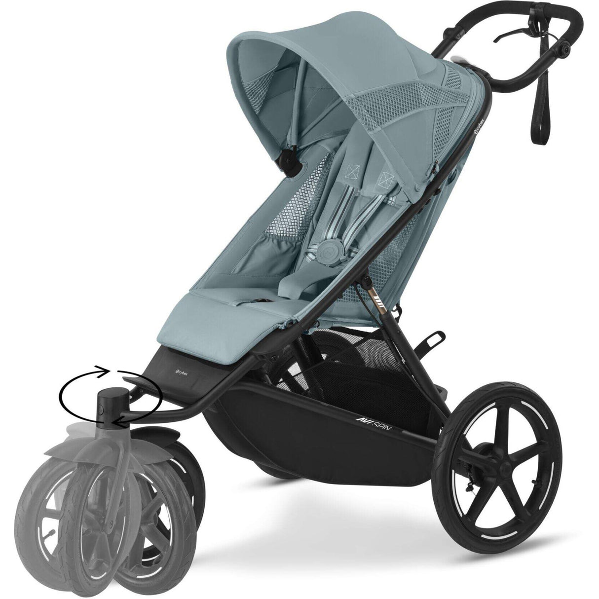Cybex Avi Spin BLK Barnvagn Stormy Blue light blue