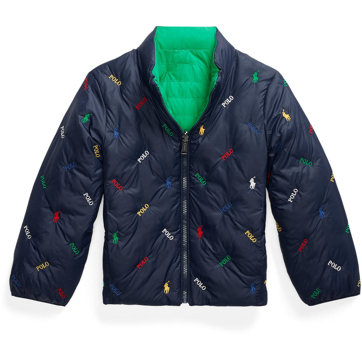 Pikétröja Ralph Lauren Newport Navy/Stafford Green Rev Tera Aoe Bomber Jacket