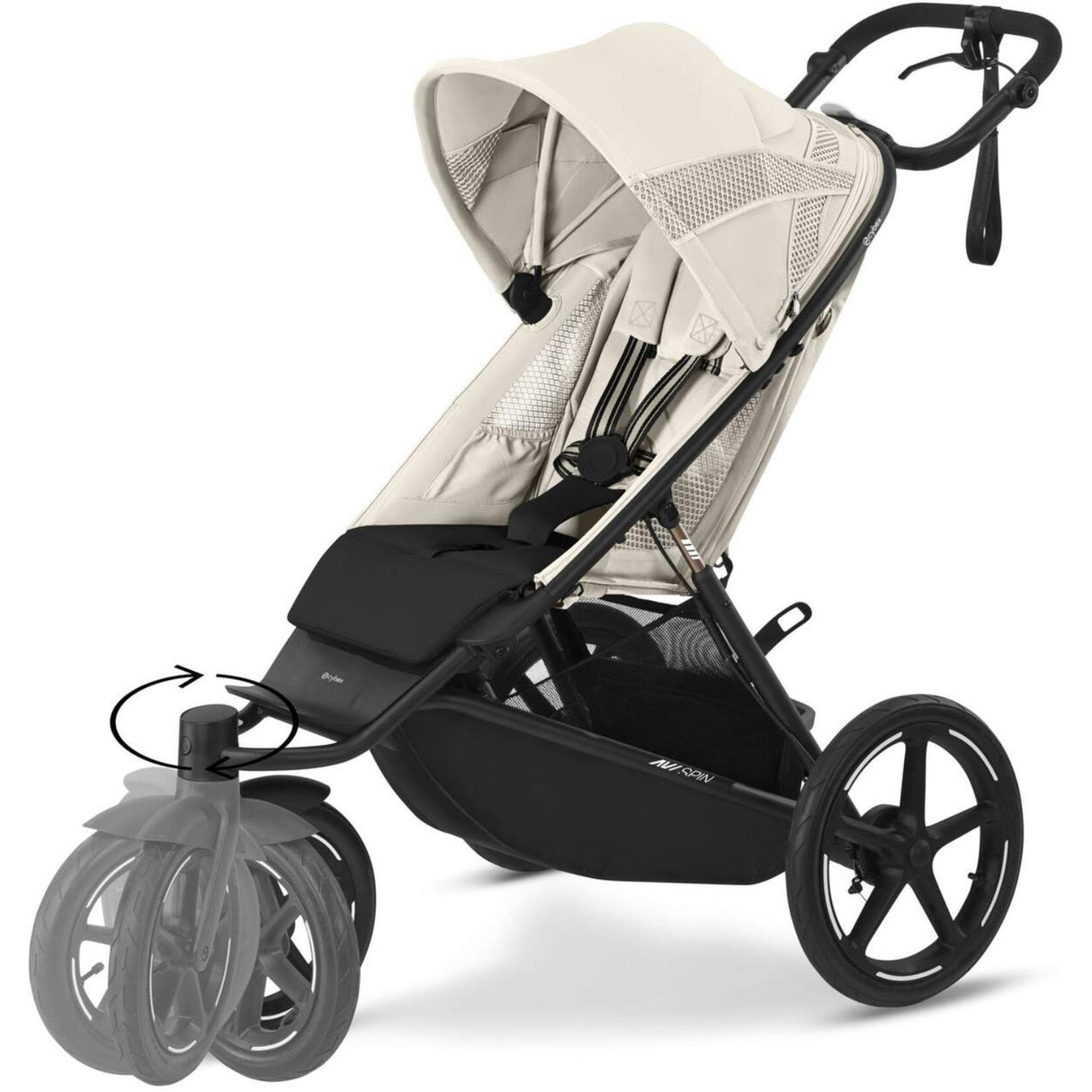 Cybex Avi Spin BLK Barnvagn Seashell Beige Light Beige