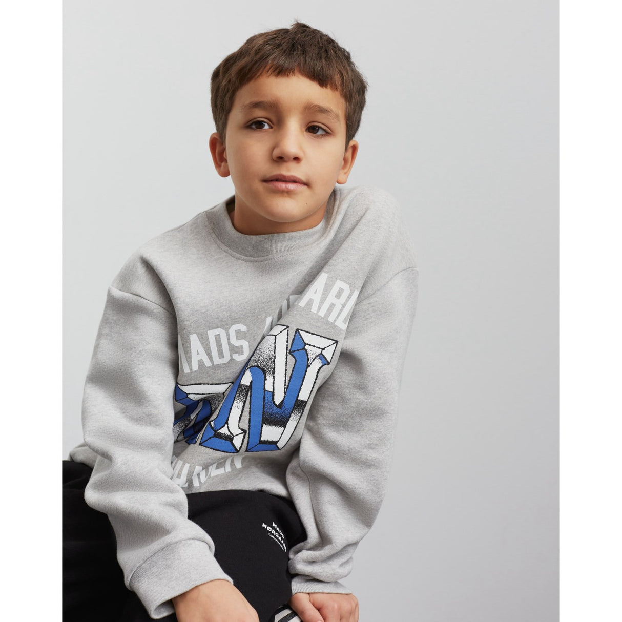 Mads Nørgaard Light Grey Melange Organic Sweat Sonar Sweatshirt