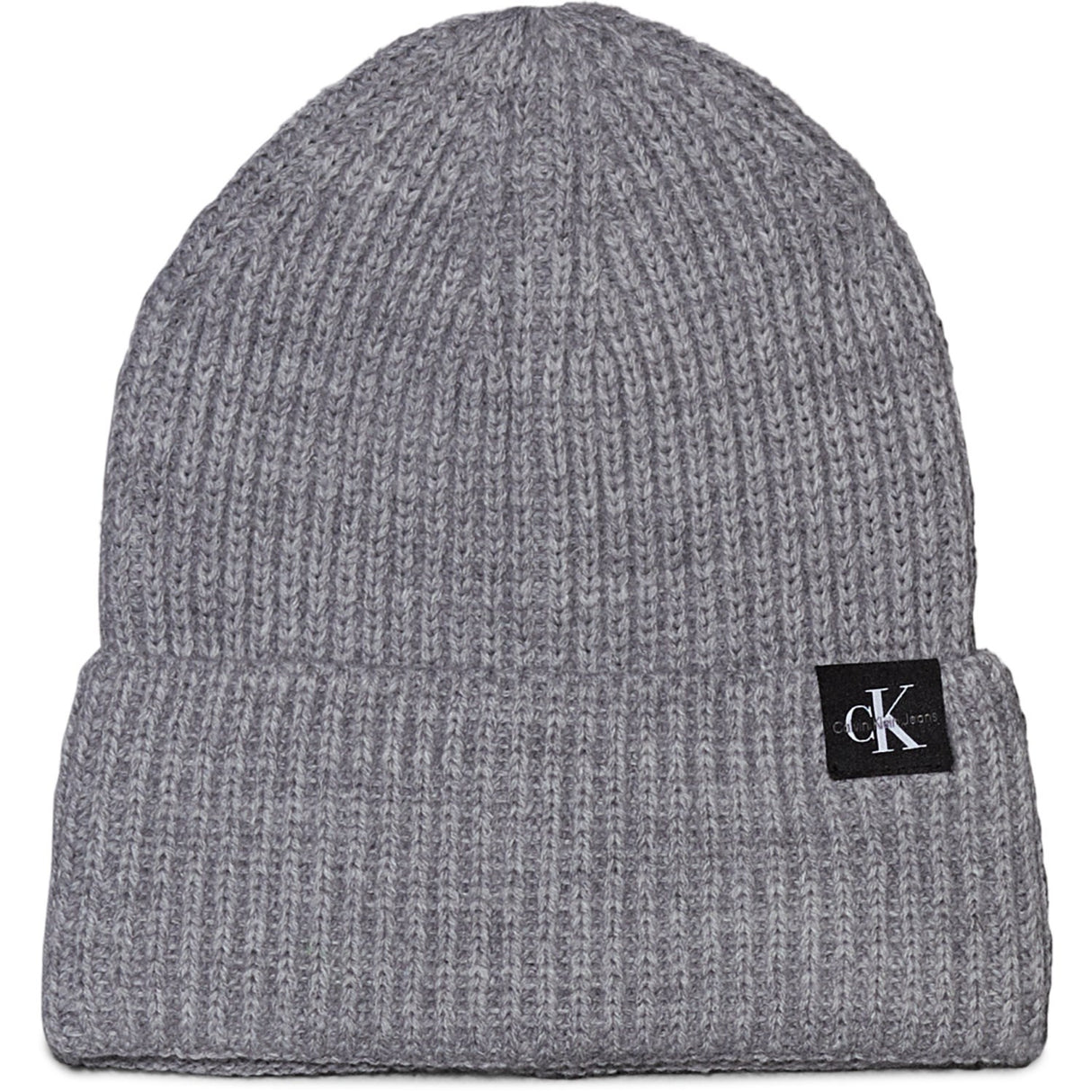 Calvin Klein Grey Heather Monochram Rib Beanie