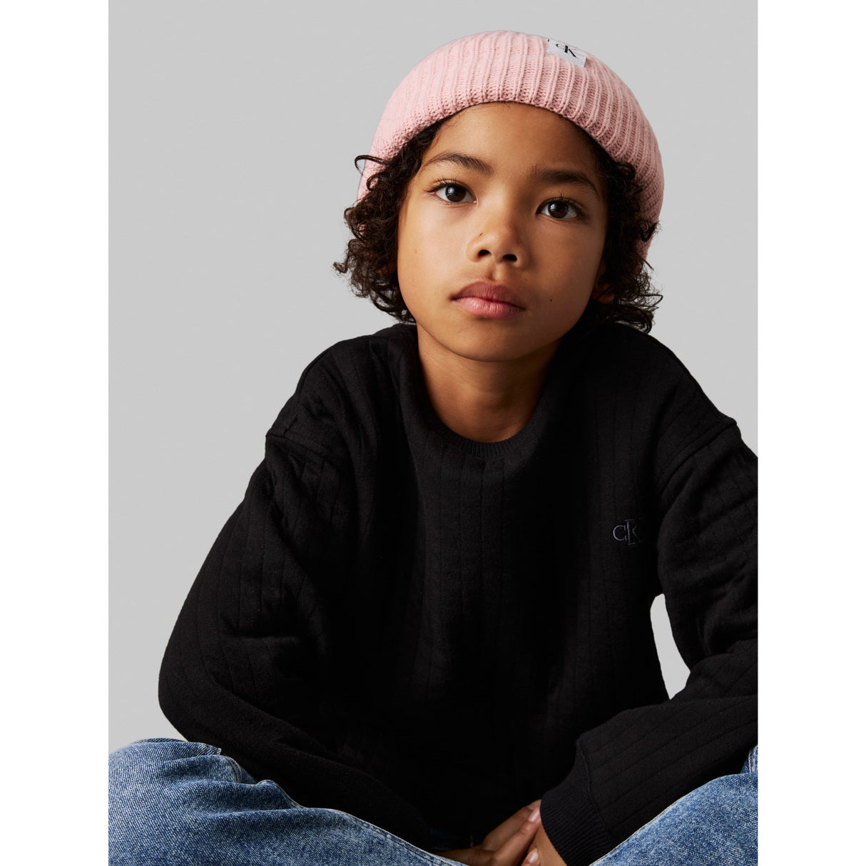 Calvin Klein Peach Whip Monochram Rib Beanie