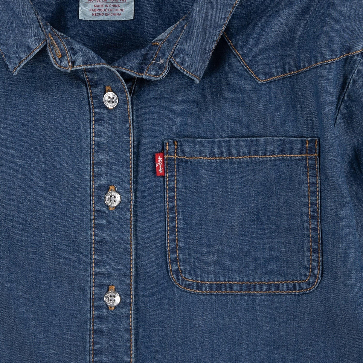Levi's BLUE Western Peasant Denim Skjorta