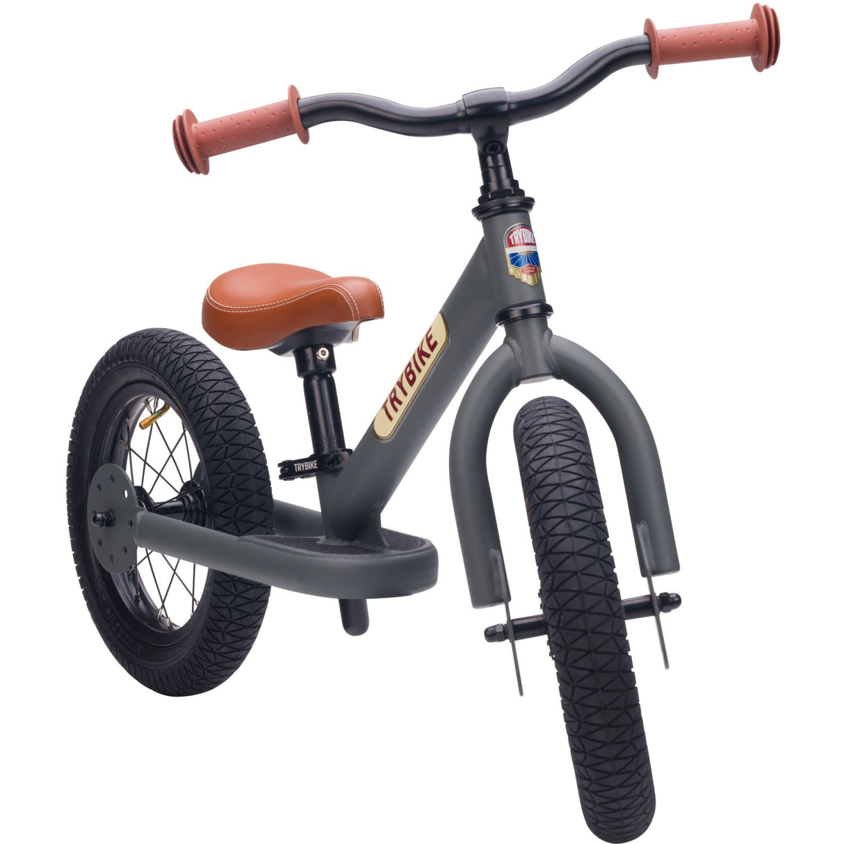 Trybike i stål, 2 hjul, Antracitgrå