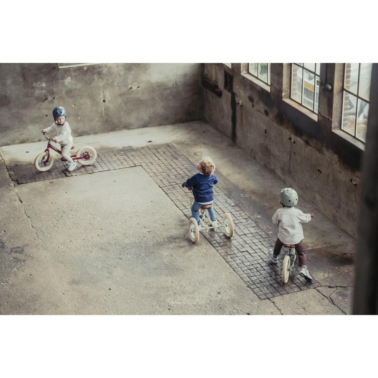 Trybike i stål, 2 hjul, Vintage Röd