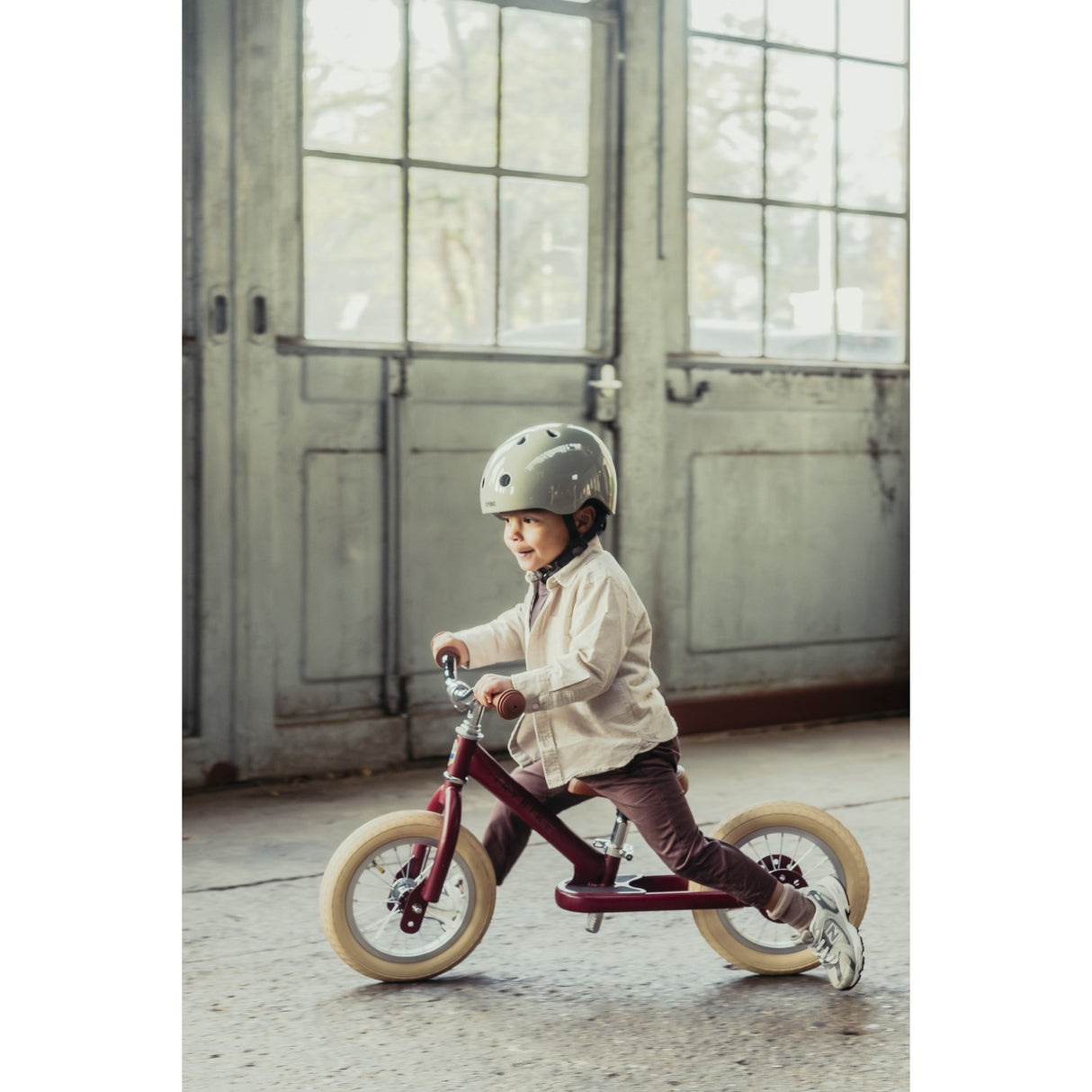 Trybike i stål, 2 hjul, Vintage Röd