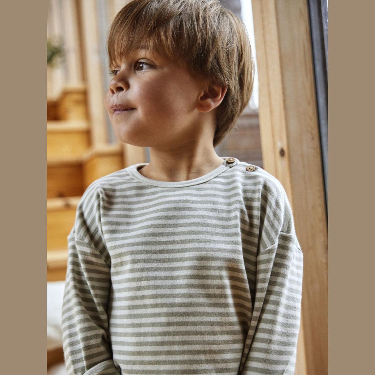 Lil'Atelier Green Tint Geo Alk Blus