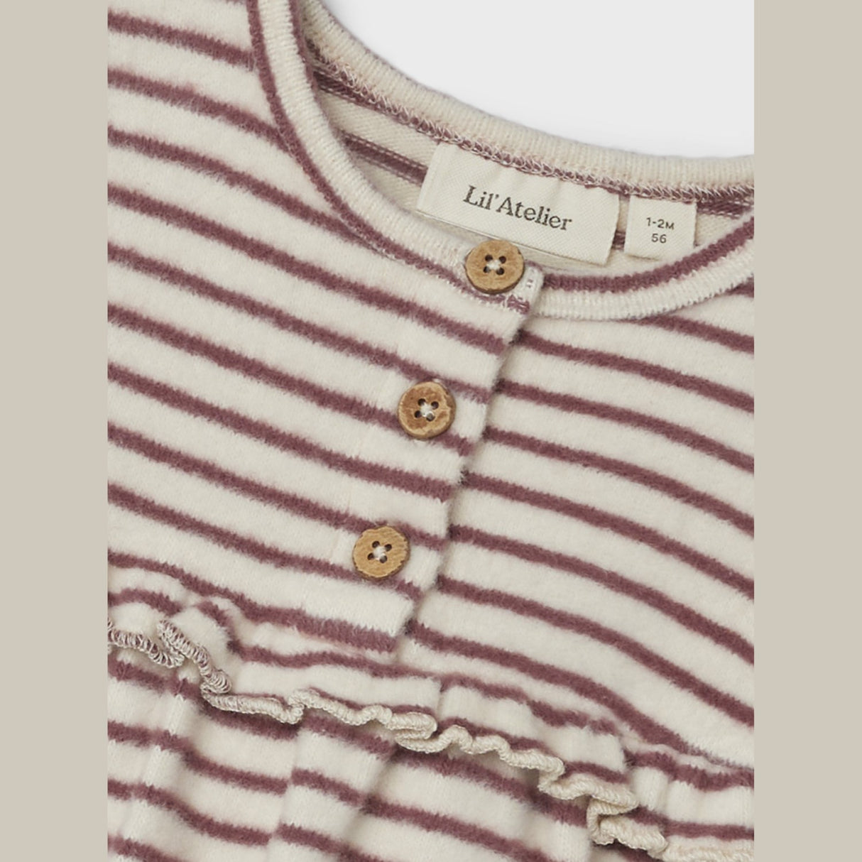 Lil'Atelier Birch Rosebrown Thoro Body Klänning Stripe