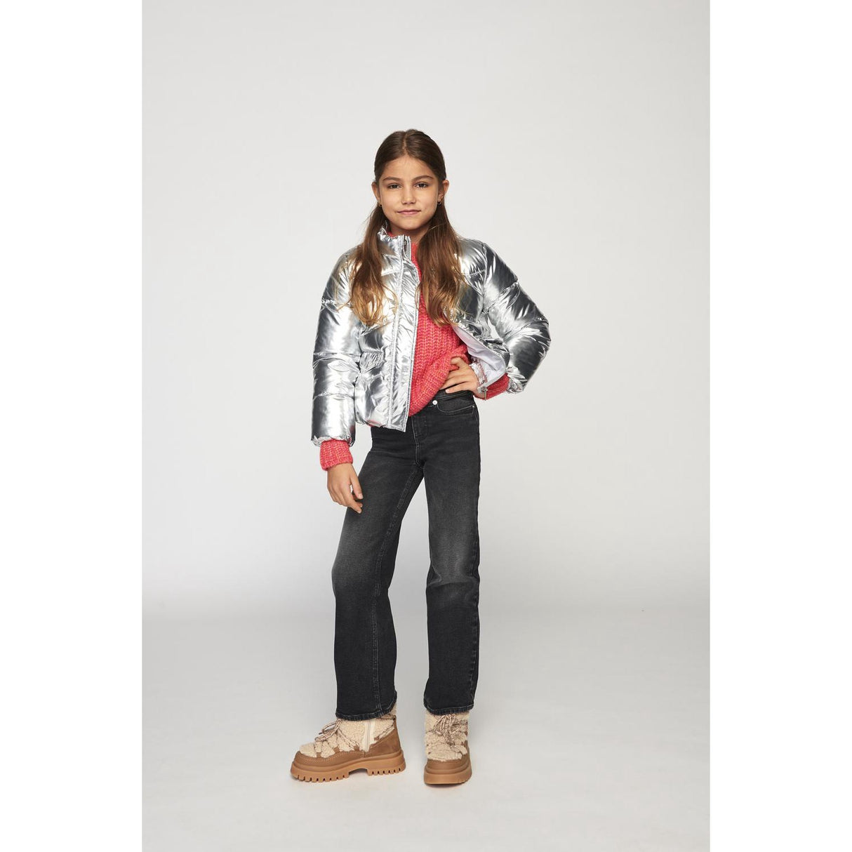 kids ONLY Silver Pearl Puffer Jacka