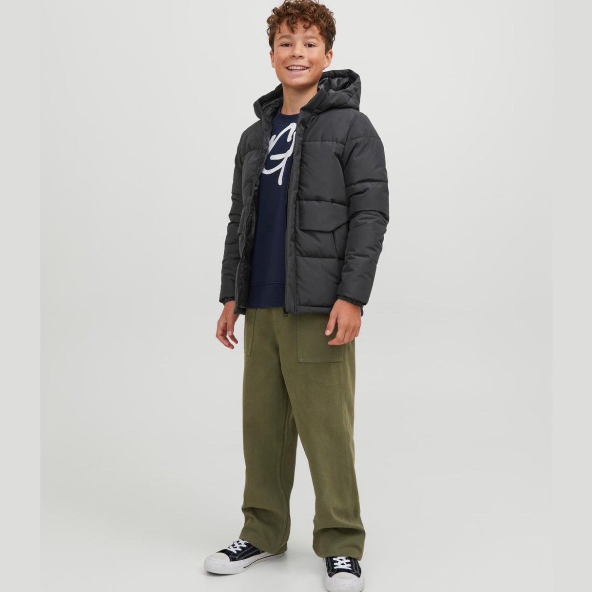 Jack & Jones Junior Black Cospeed Puffer Jacka