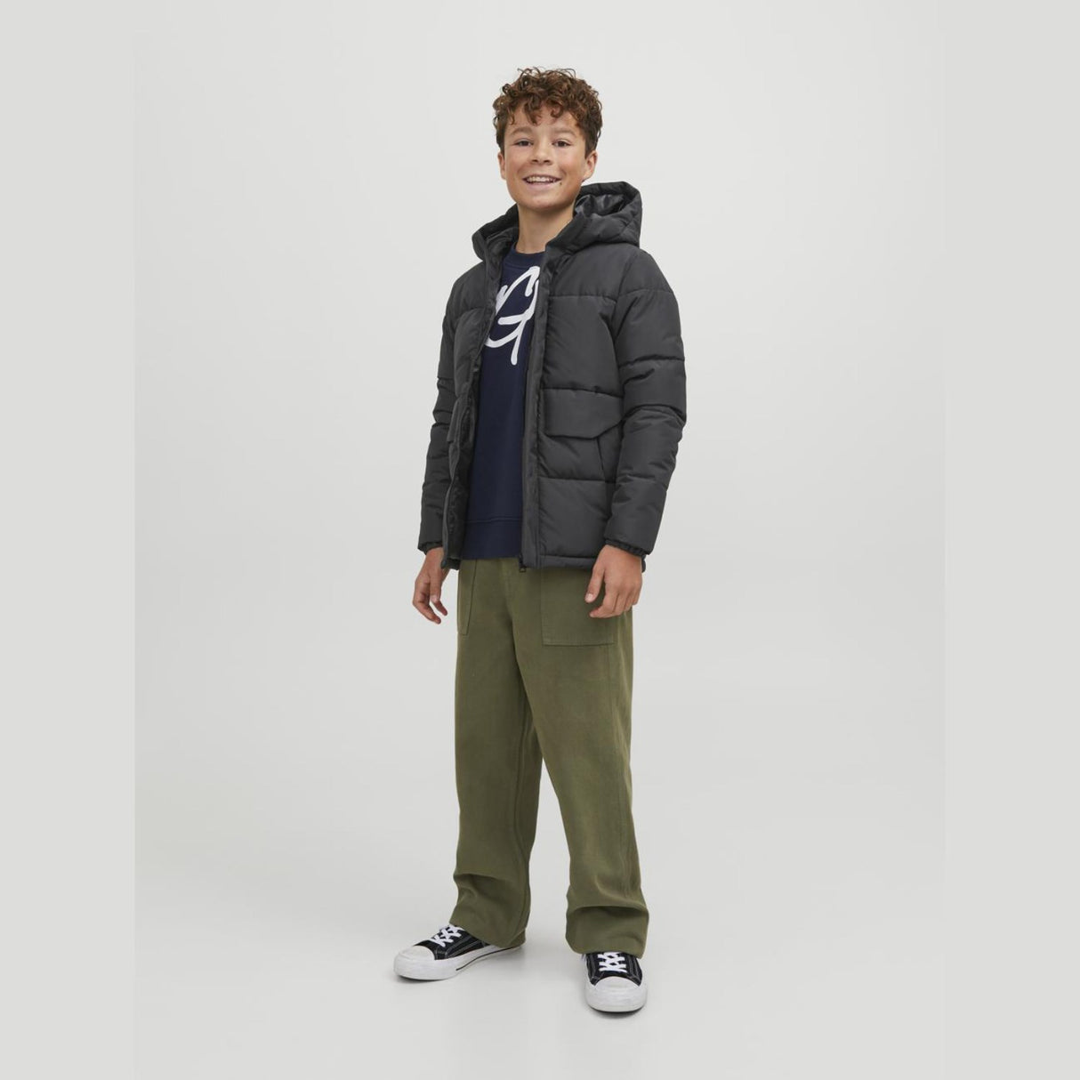 Jack & Jones Junior Black Cospeed Puffer Jacka