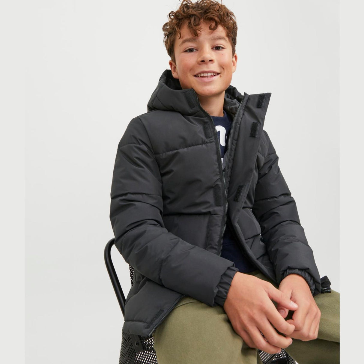 Jack & Jones Junior Black Cospeed Puffer Jacka