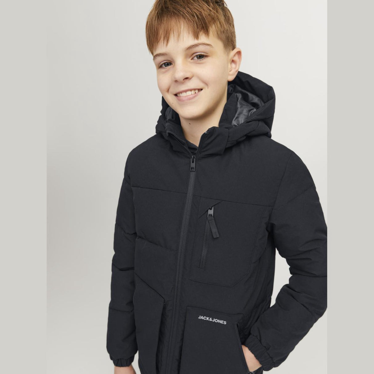 Jack & Jones Junior Black Eotto Puffer Jacka