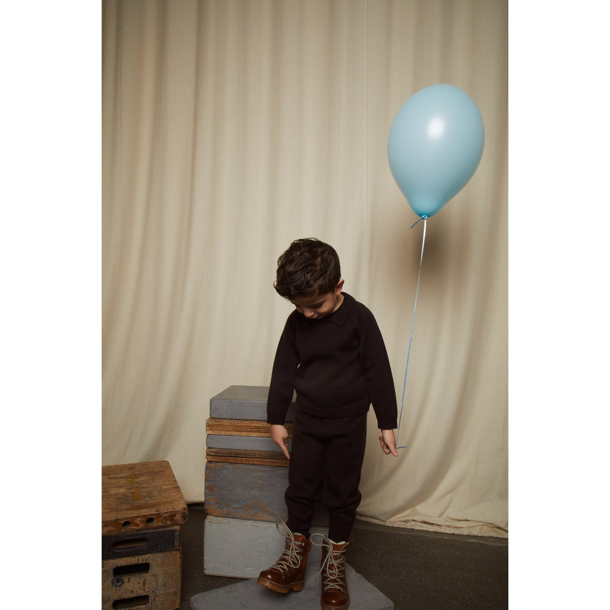 COPENHAGEN COLORS Dk Brown Merino Mysiga byxor