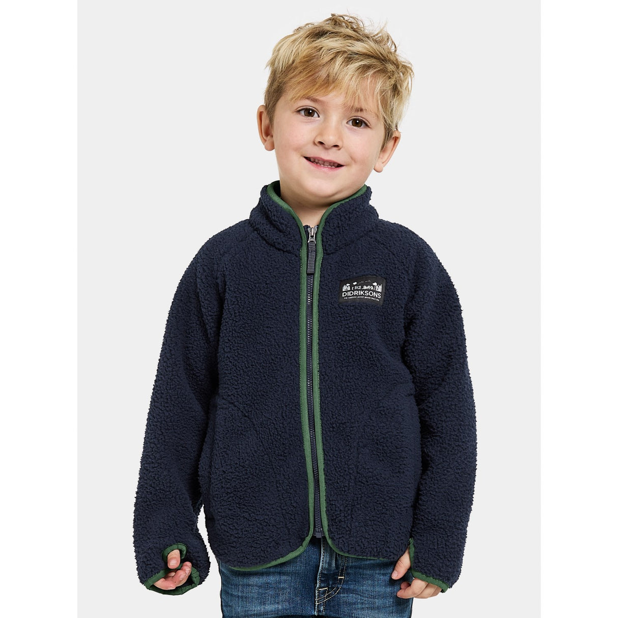 Didriksons Navy Gibbs Kids Fullzip Fleece Jacka 2