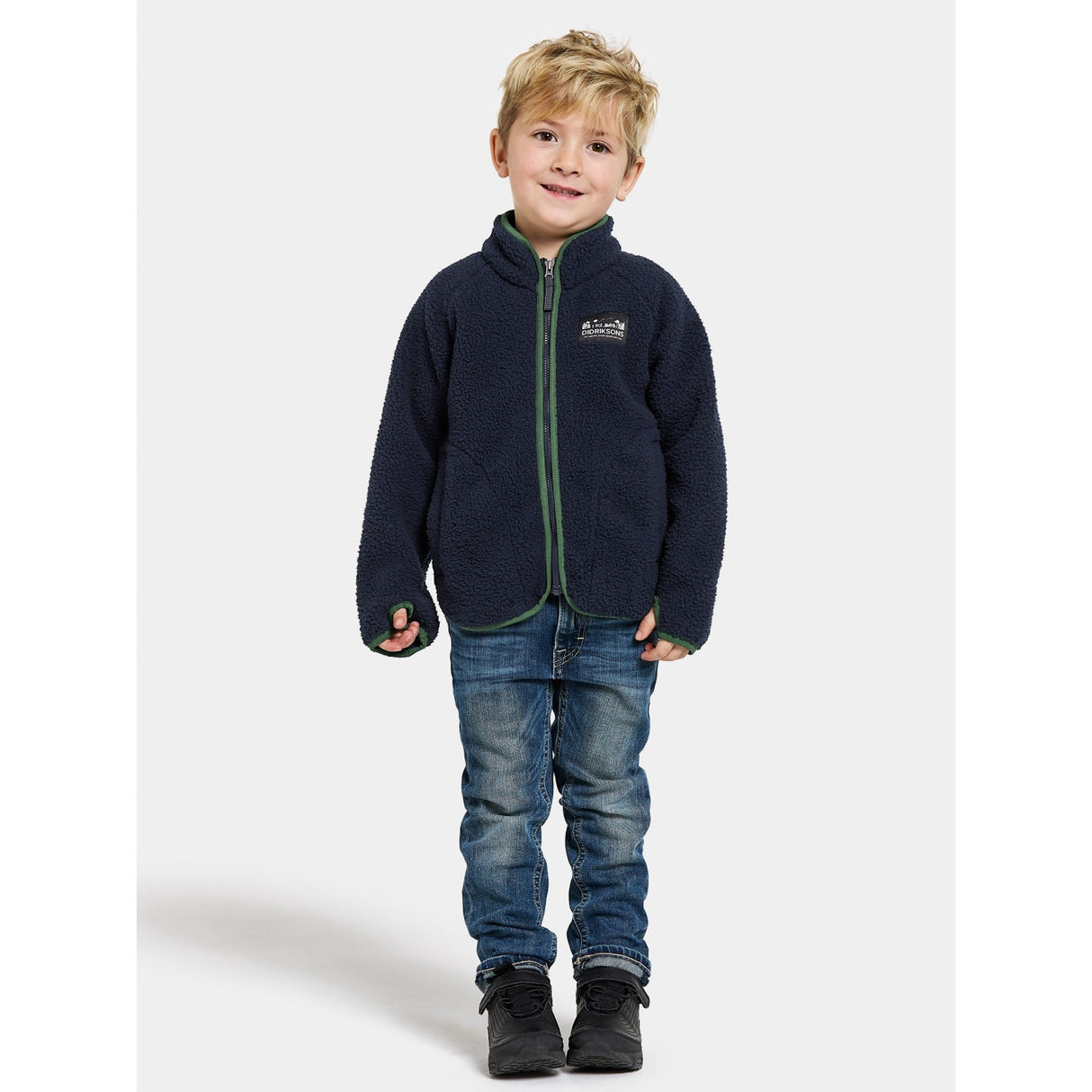 Didriksons Navy Gibbs Kids Fullzip Fleece Jacka 2