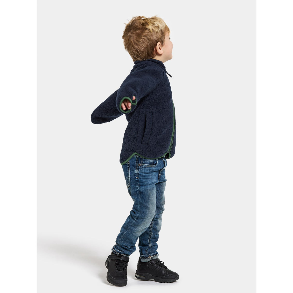 Didriksons Navy Gibbs Kids Fullzip Fleece Jacka 2
