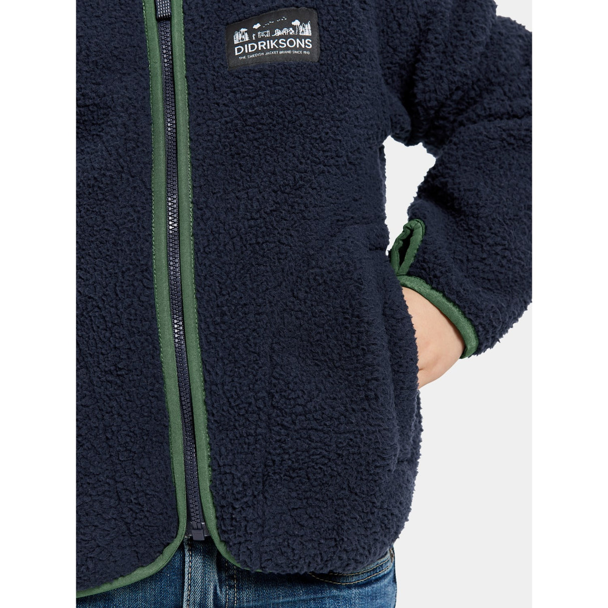 Didriksons Navy Gibbs Kids Fullzip Fleece Jacka 2