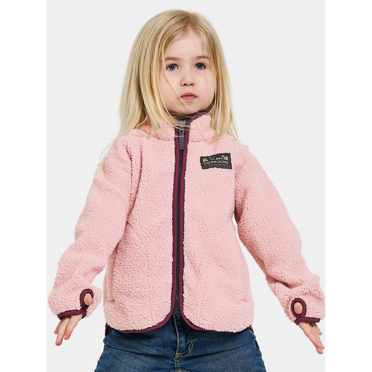Didriksons Dusty Pink Gibbs Kids Fullzip Fleece Jacka 2