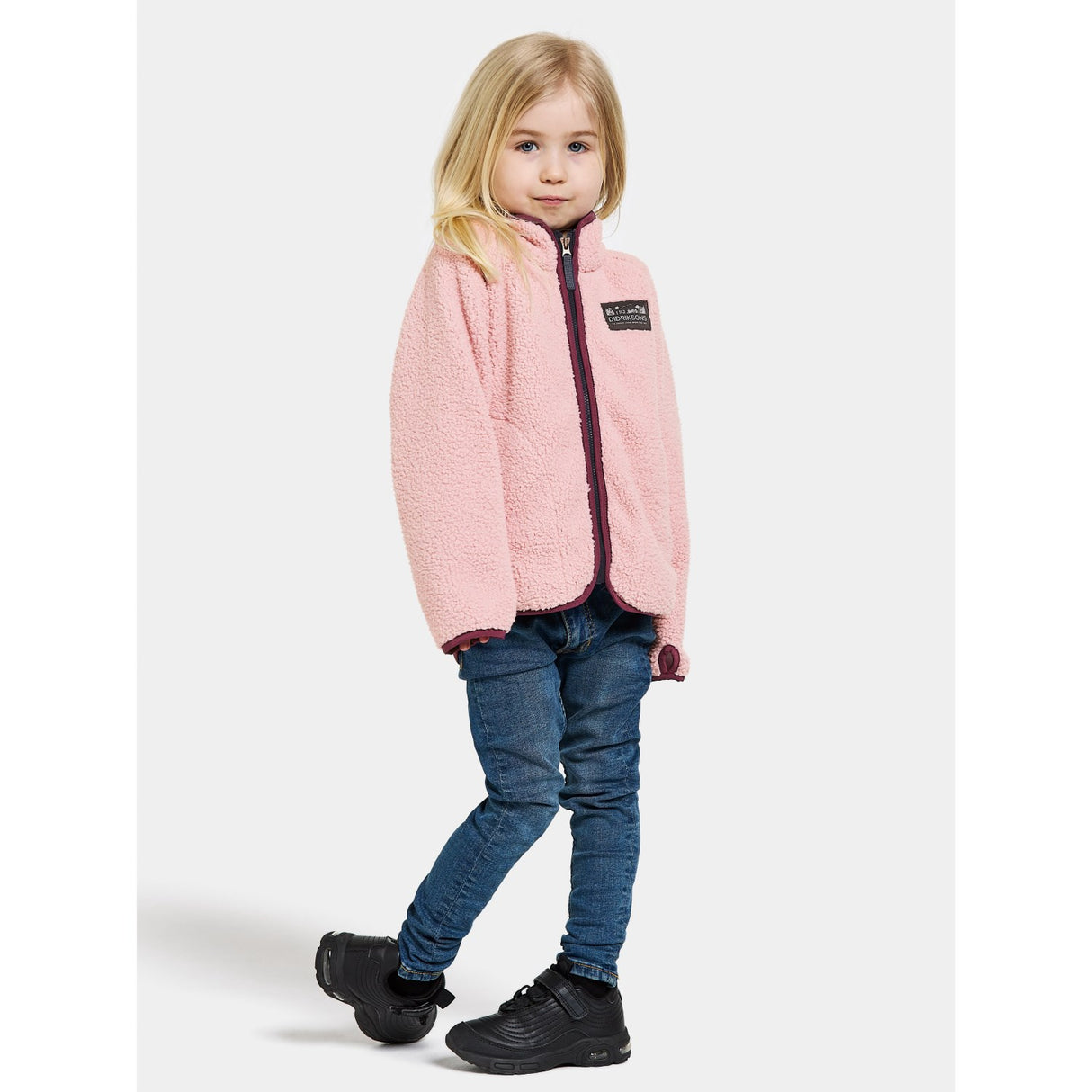 Didriksons Dusty Pink Gibbs Kids Fullzip Fleece Jacka 2