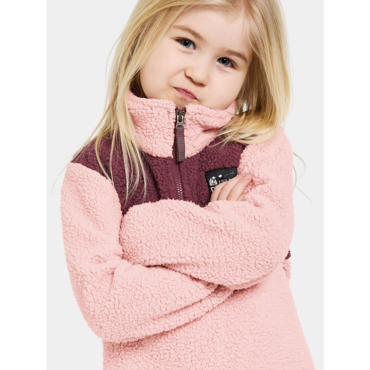 Didriksons Dusty Pink Gosig Kids Halfzip Fleece Jacka