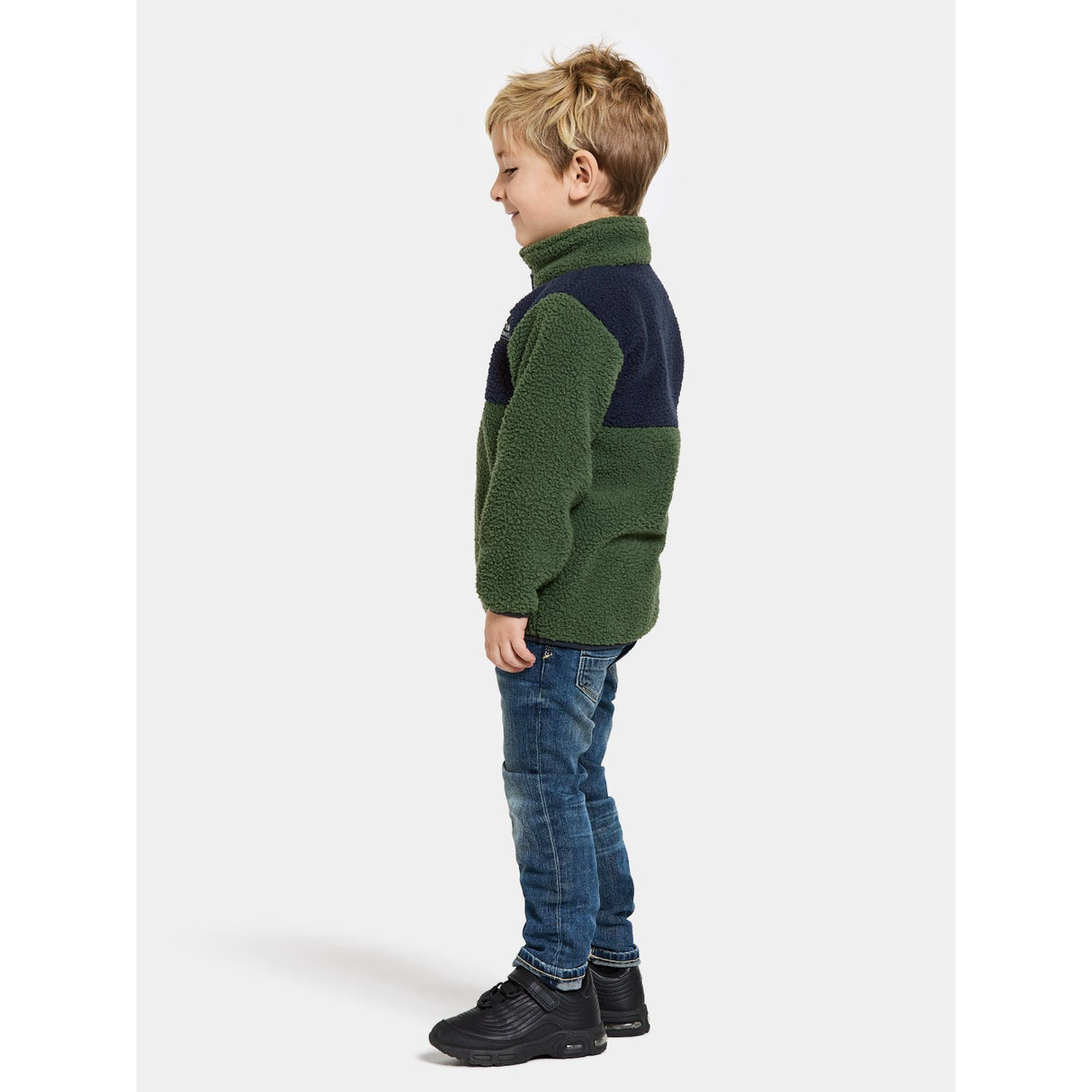 Didriksons Pine Green Gosig Kids Halfzip Fleecejacka