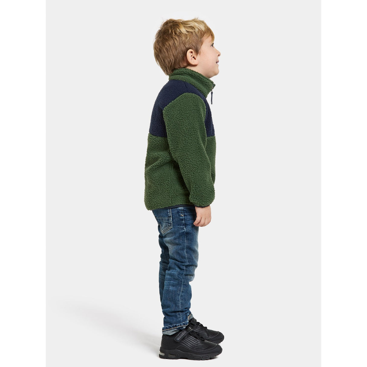 Didriksons Pine Green Gosig Kids Halfzip Fleecejacka