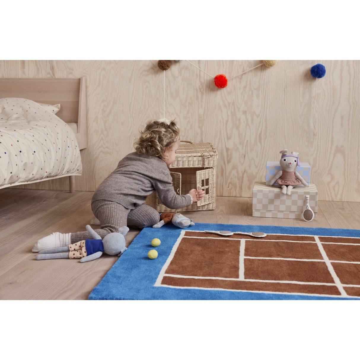 OYOY Caramel/Optic Blue Tennis matta