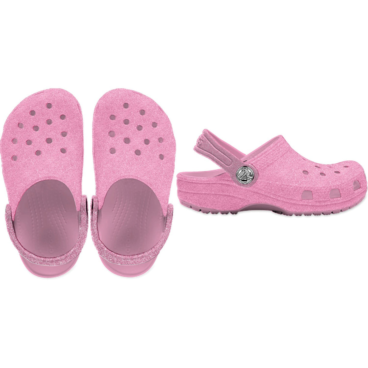 Crocs Pink Tweed Glitter Classic Glitter Clog