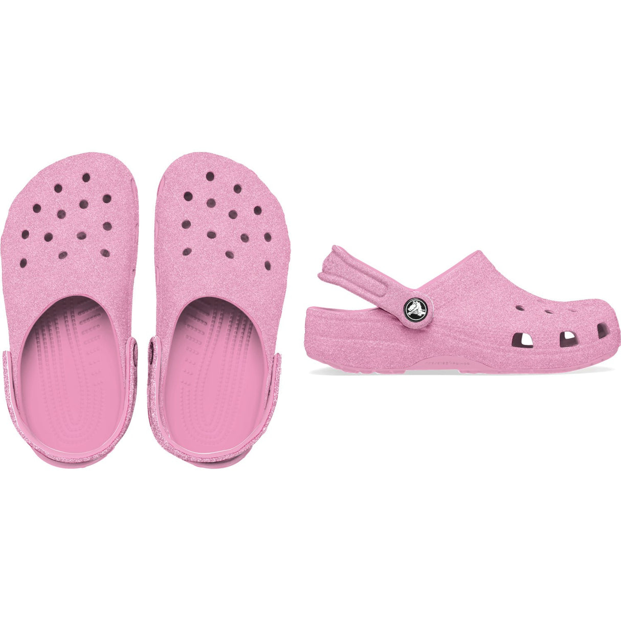 Crocs Pink Tweed Glitter Classic Glitter Clog