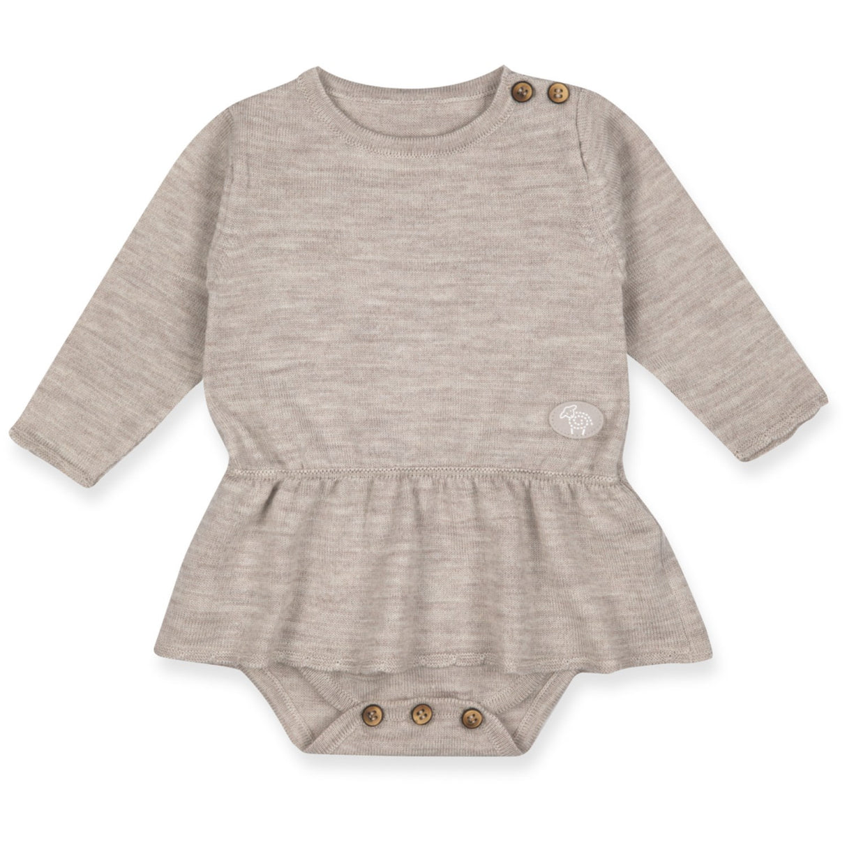 Lillelam Light Beige Romper Klänning Baby Natur