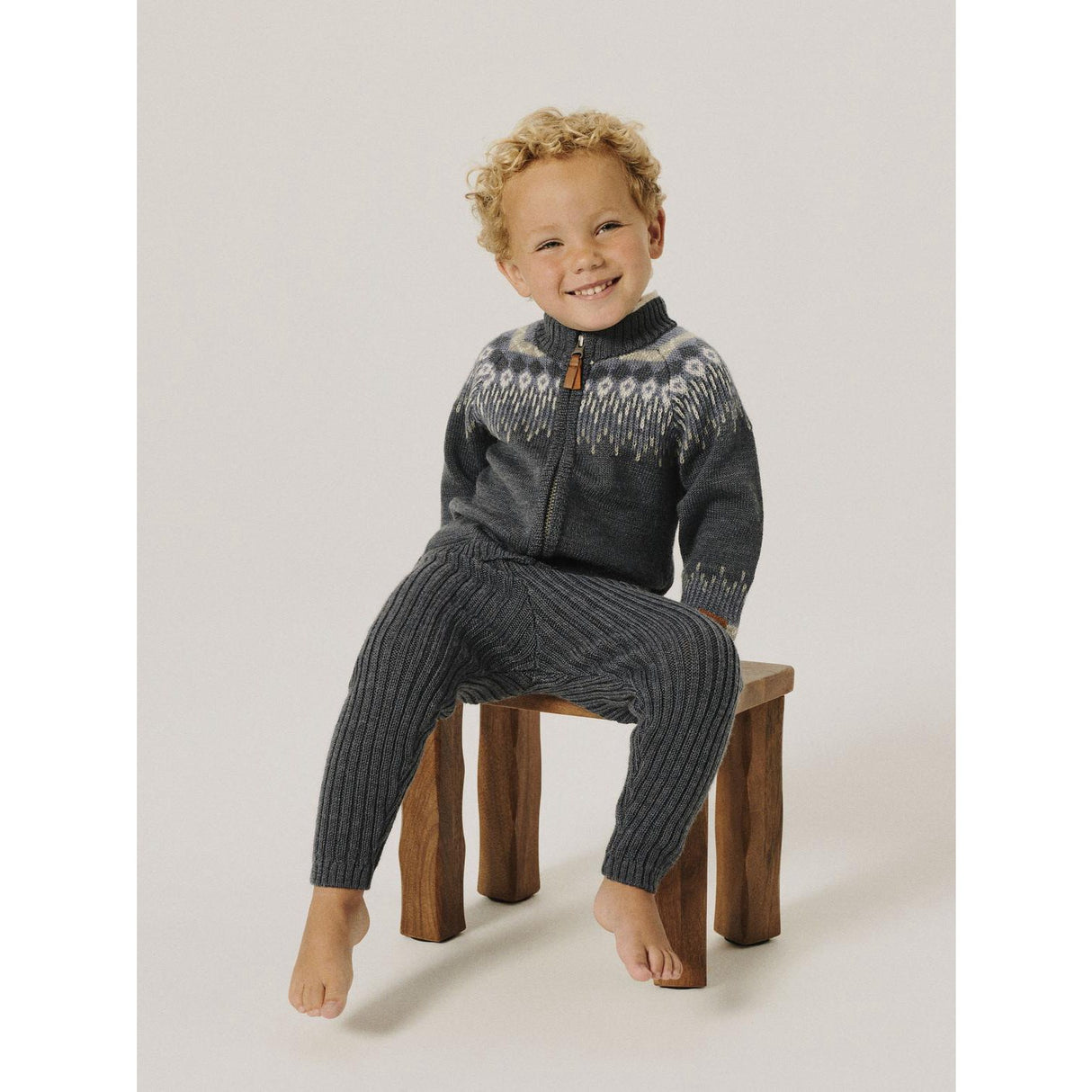 Name It Ombre Blue Wriss Ull Sticka Long Johns