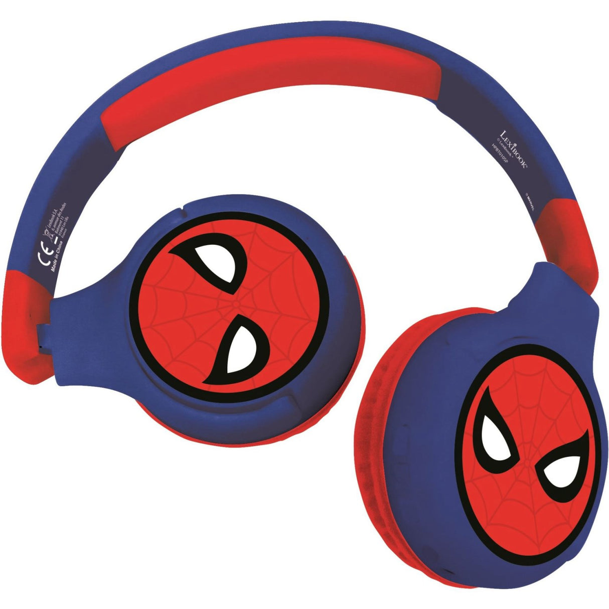 Lexibook Spiderman 2 i 1 Bluetooth® och trådbundna bekväma vikbara hörlurar med säker volym för barn