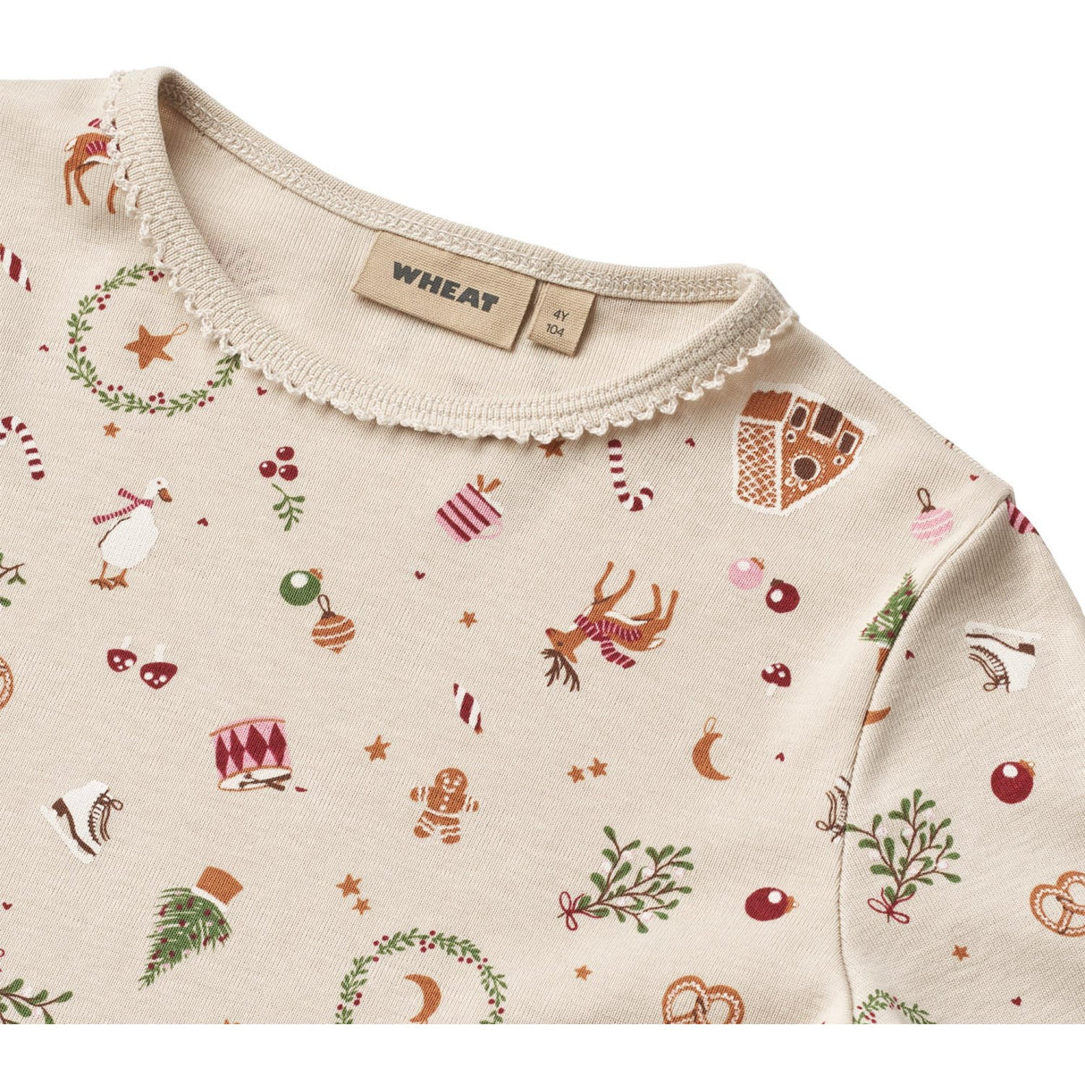 Wheat Offwhite Holiday Nattset Picoting Mila