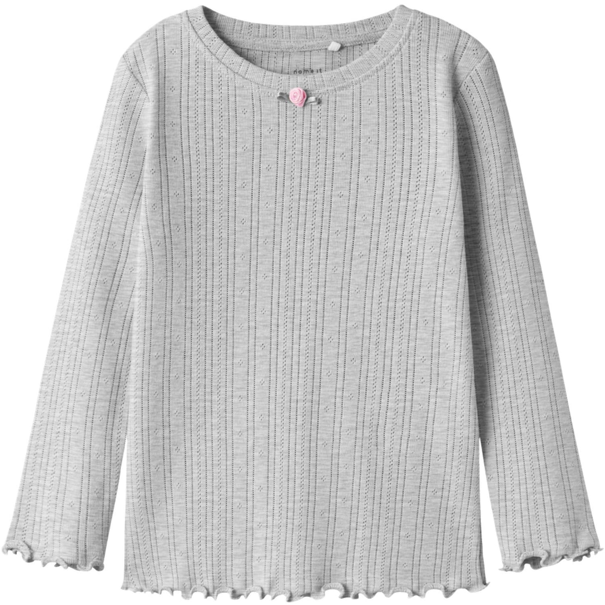 Name It Light Grey Melange Silke Slim Blus