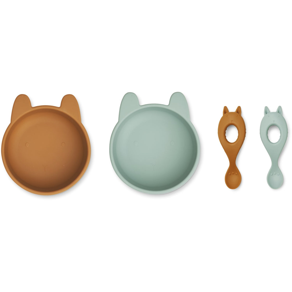 LIEWOOD Rabbit Mustard/Peppermint Mix Evan Middagsset 2-Pack