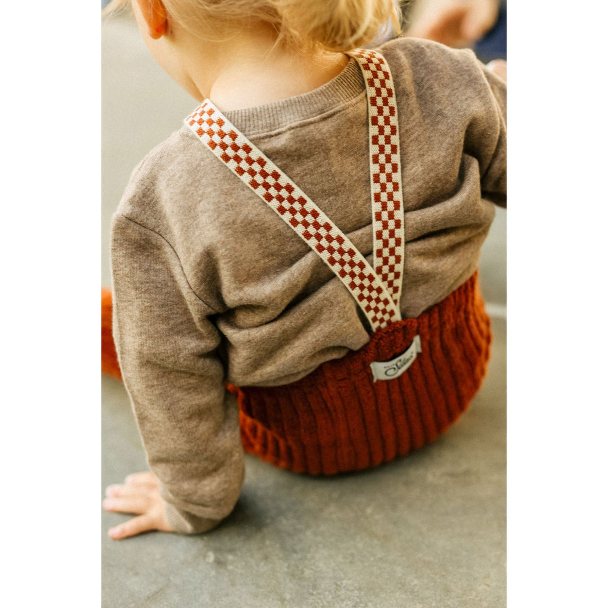 Silly Silas Cinnamon Checked Granny Teddy Footless Leggings