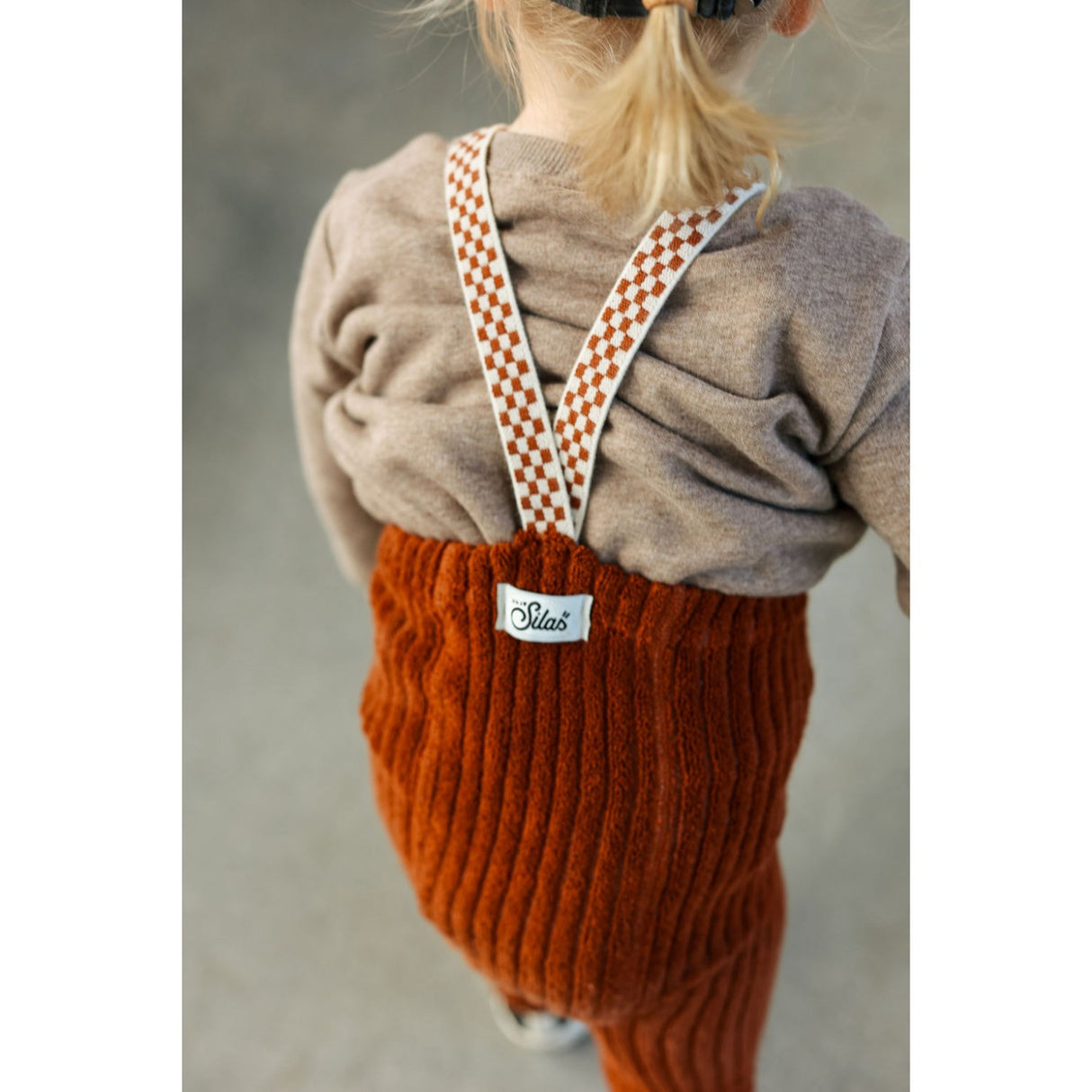 Silly Silas Cinnamon Checked Granny Teddy Footless Leggings