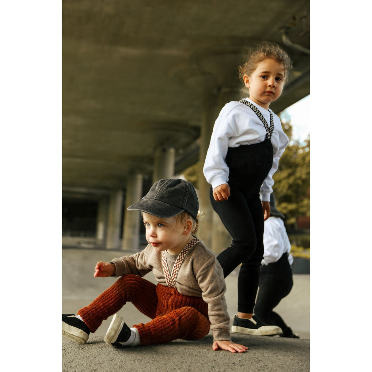 Silly Silas Cinnamon Checked Granny Teddy Footless Leggings