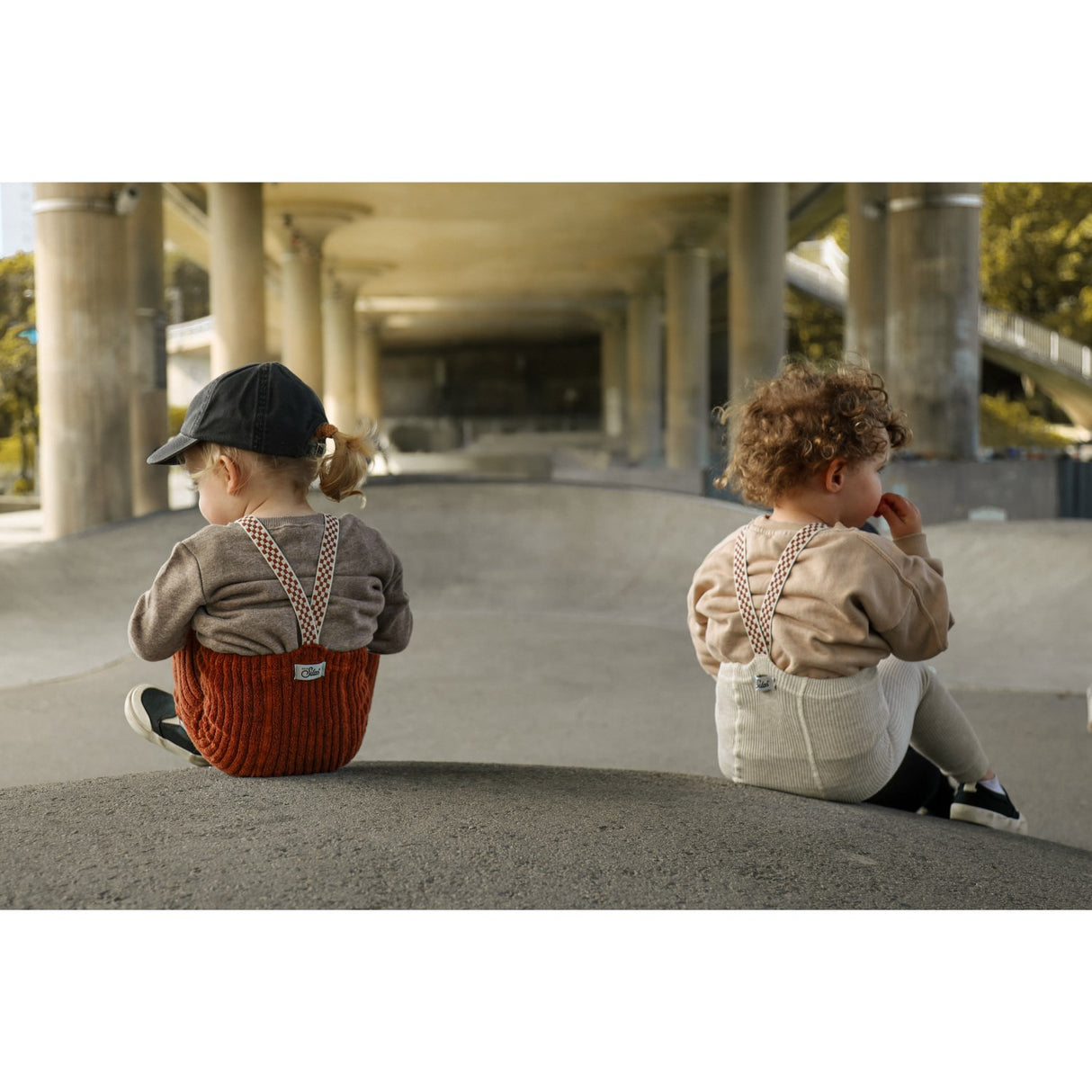 Silly Silas Cinnamon Checked Granny Teddy Footless Leggings