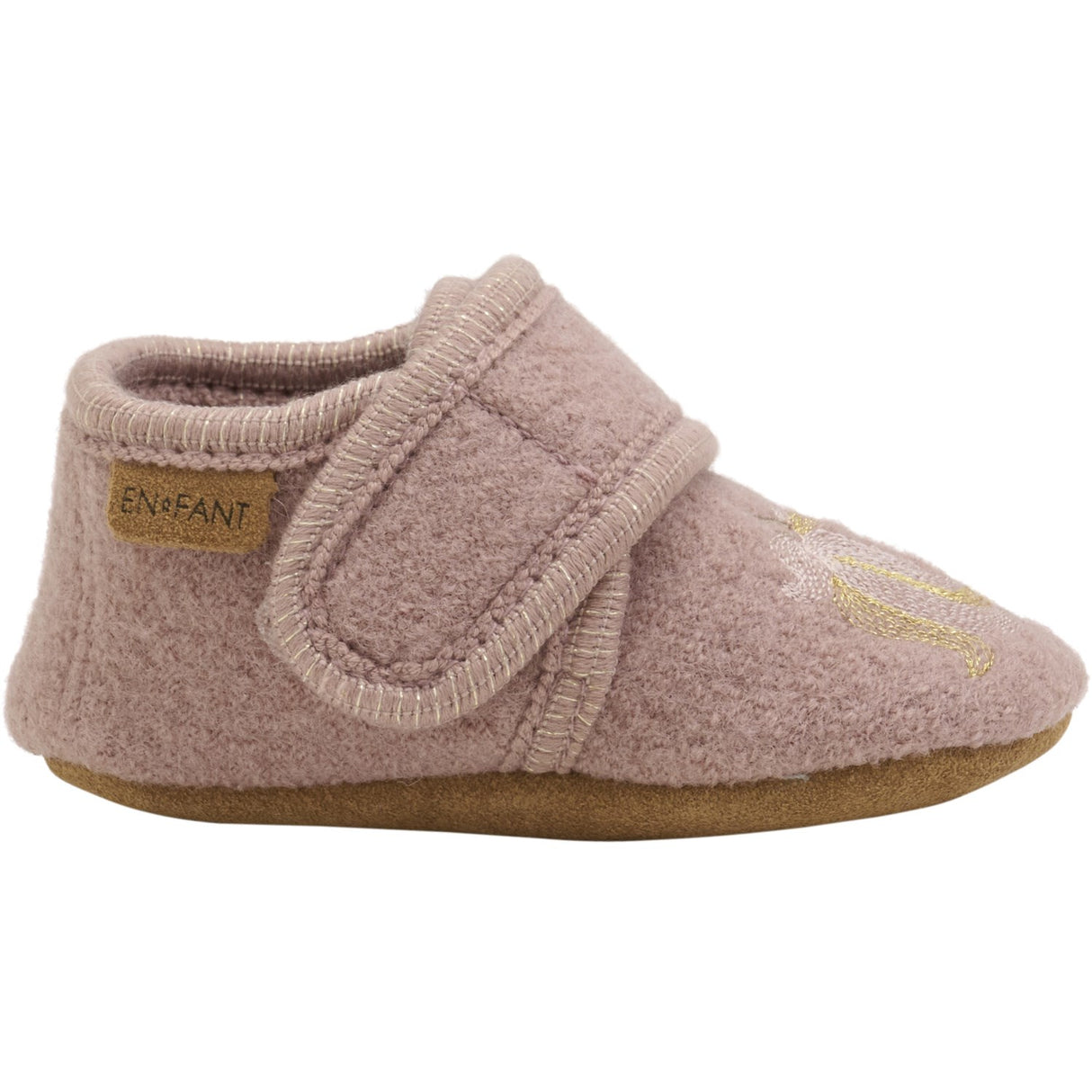 En Fant Bark tofflor av ull med broderi