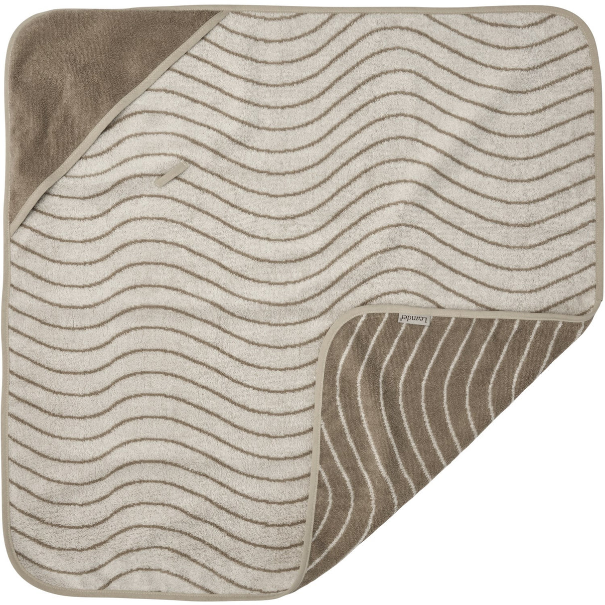 Leander Cappucino Handduk med huva Woodland