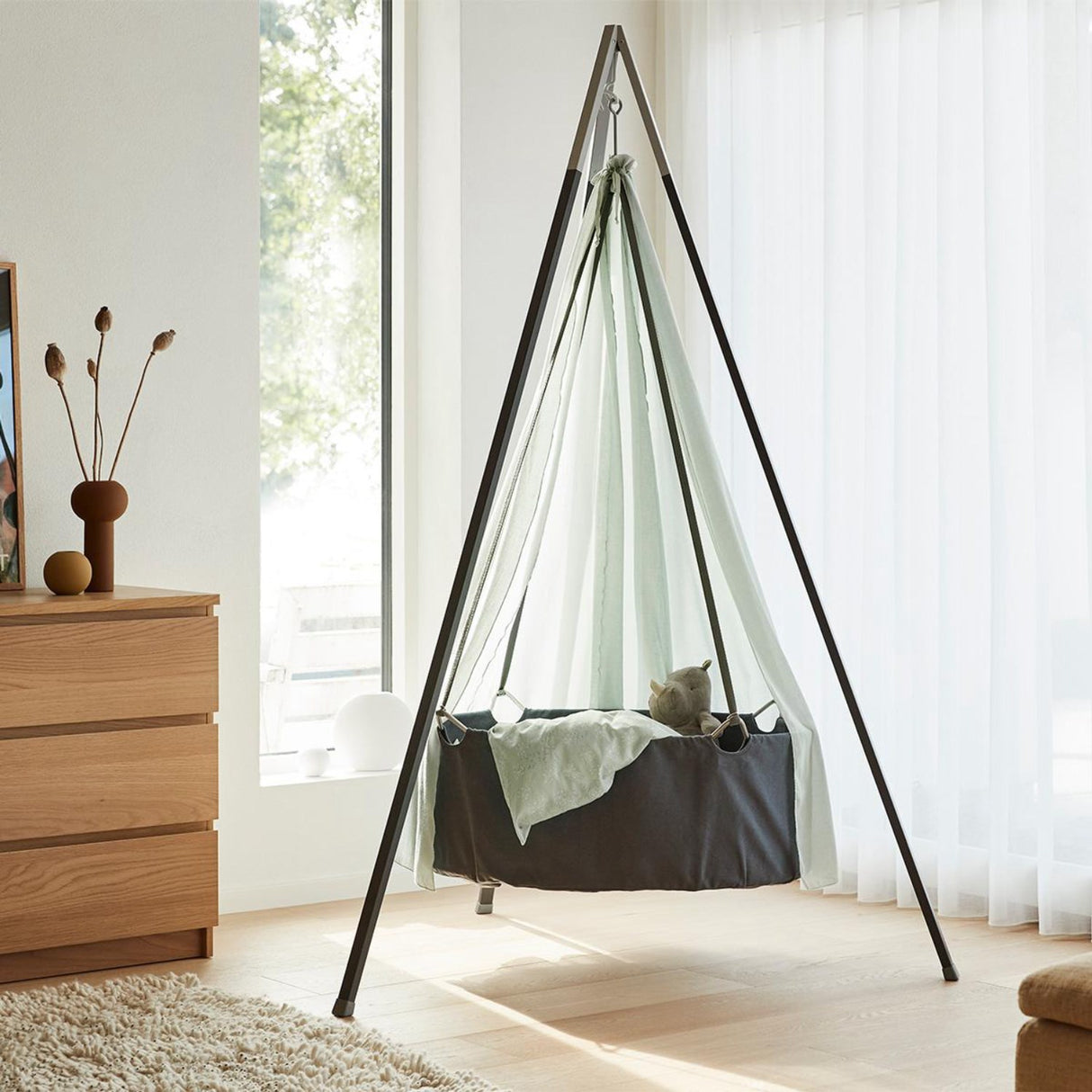 Leander Classic™ Vagga med Madrass, Grå