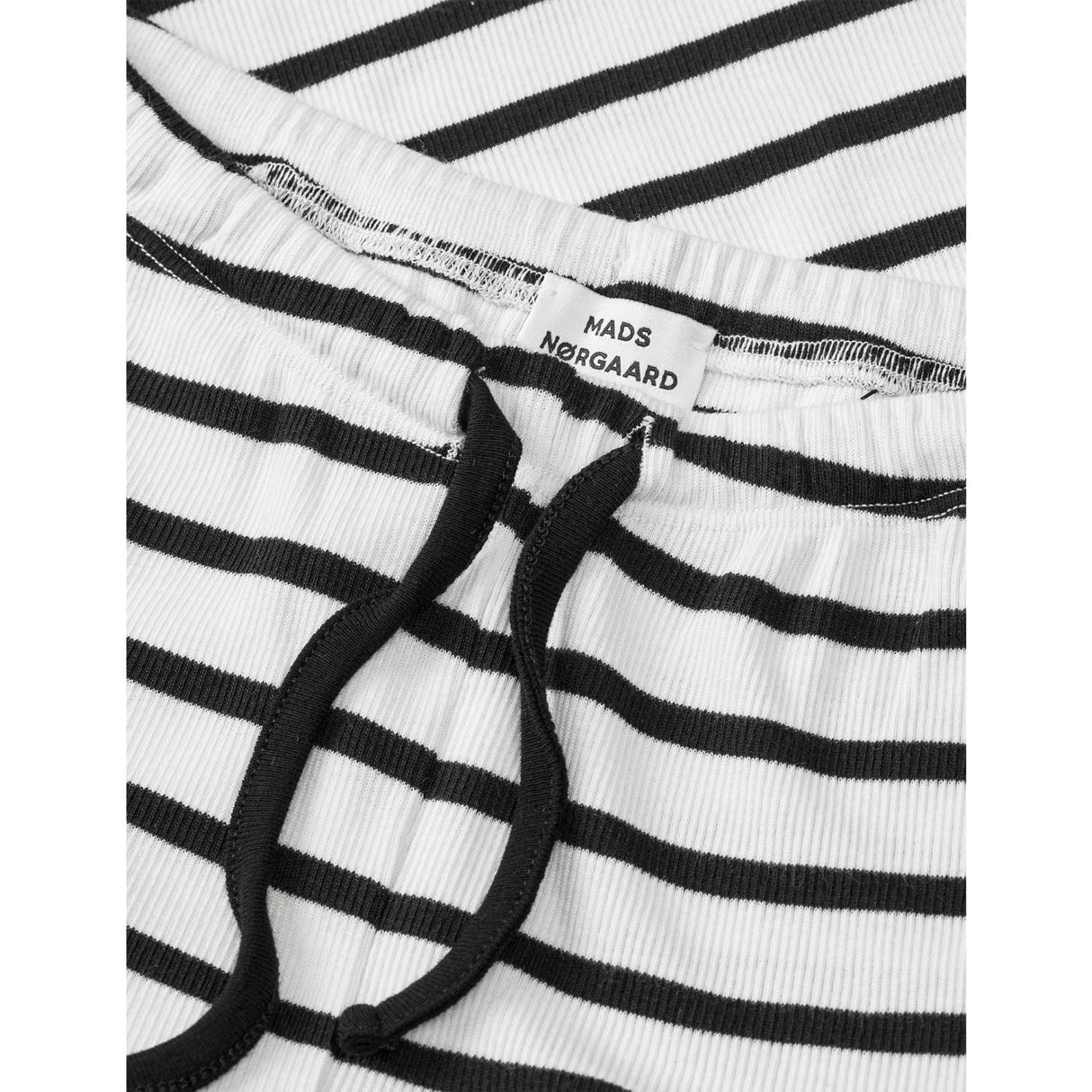 Mads Nørgaard Vanilla Ice/Black 2x2 Cotton Stripe Verona Bukser