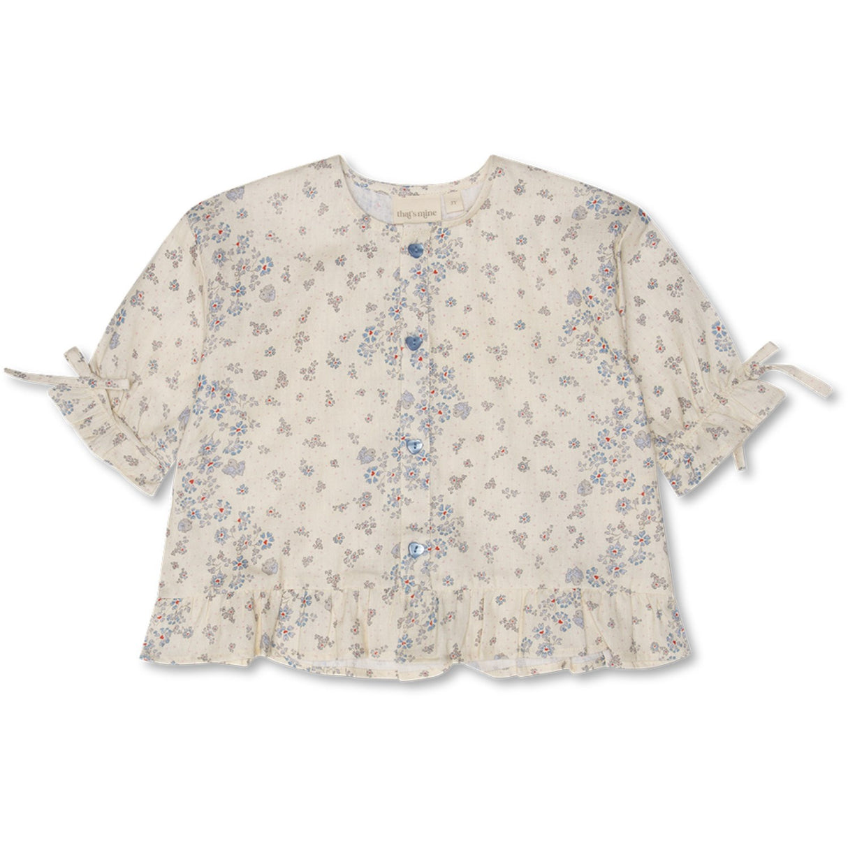 That's Mine Sprinkles Hearts Yellow Carmen Skjorta