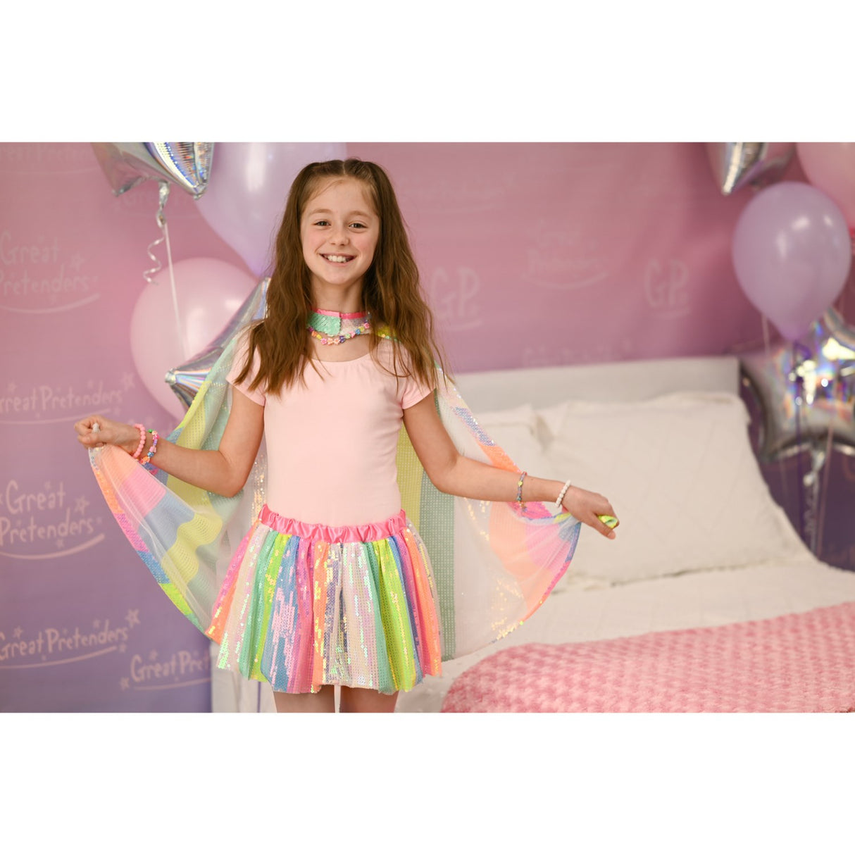 Great Pretenders Stripy Sequins Skirt, SIZE US 4-6